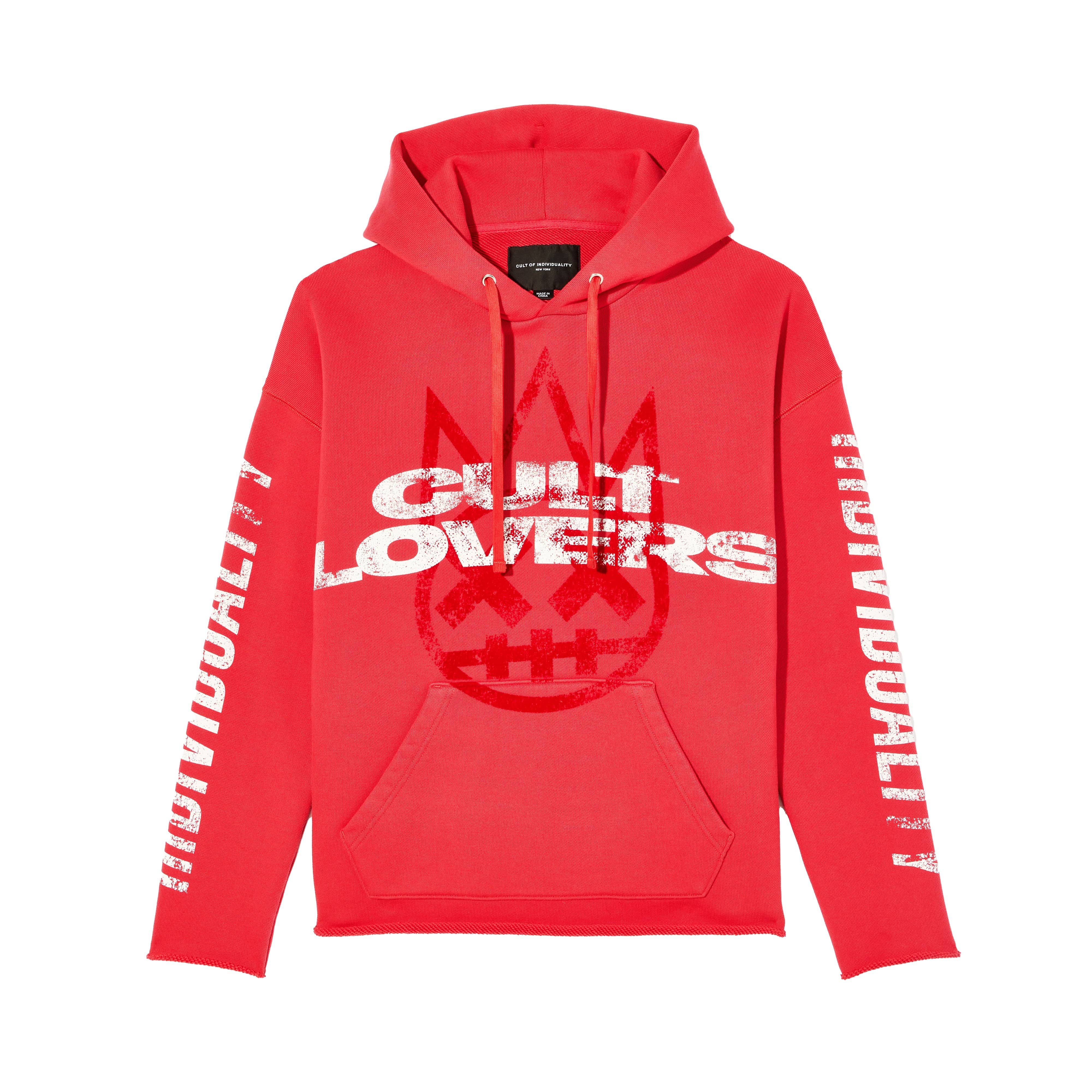 Cult's Pullover Novelty Hoody "Cult Lovers" in Rogue Red