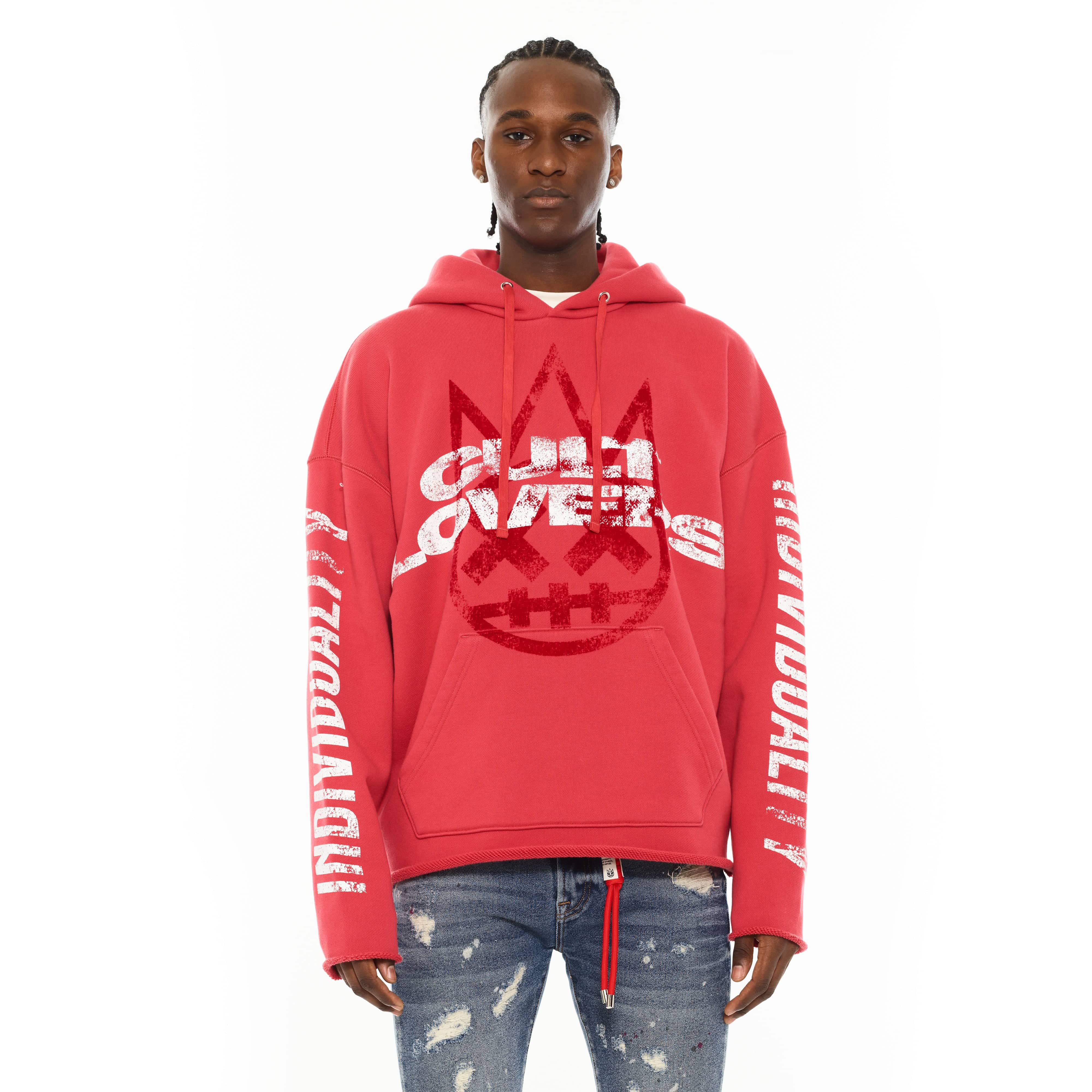 Cult's Pullover Novelty Hoody "Cult Lovers" in Rogue Red - Image 2