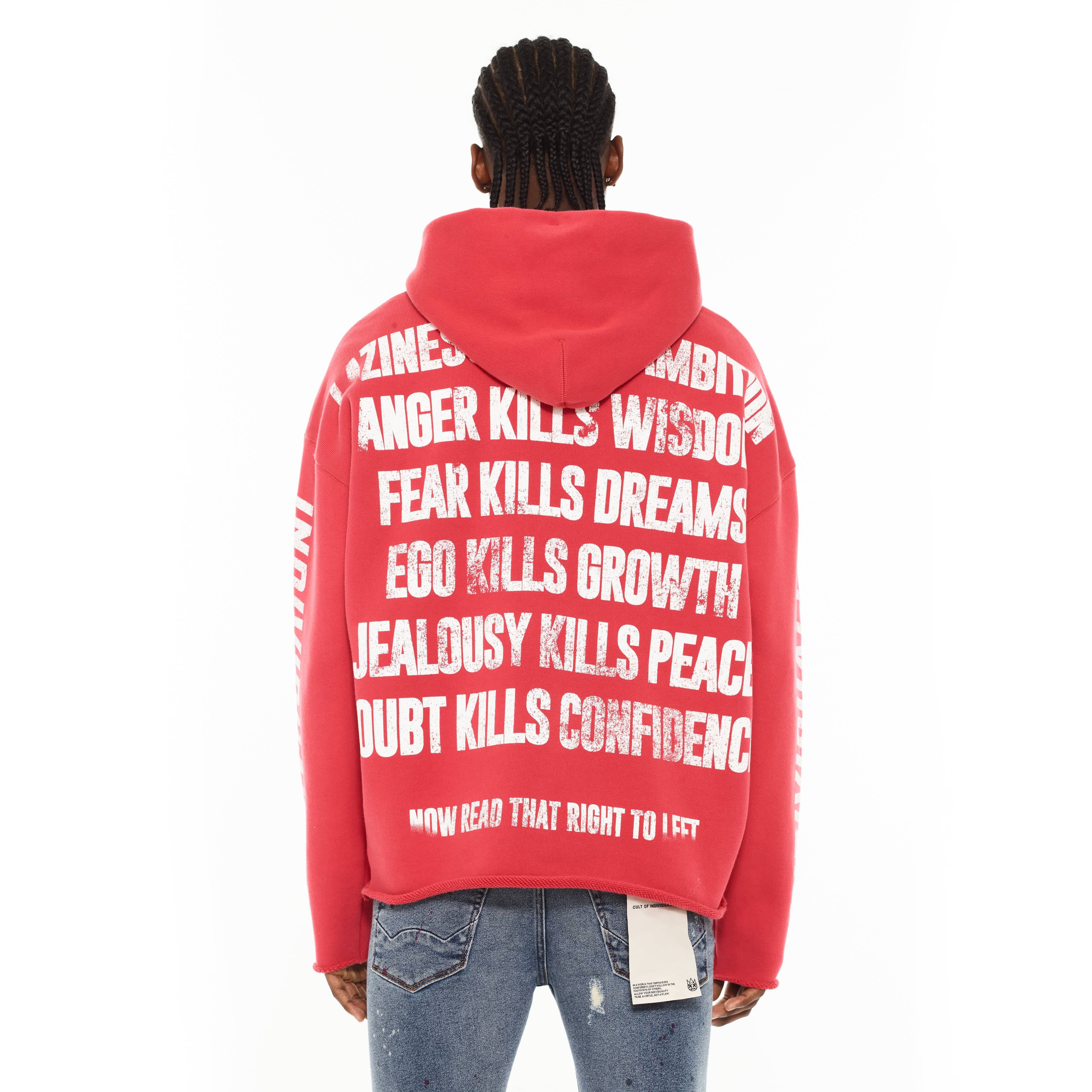 Cult's Pullover Novelty Hoody "Cult Lovers" in Rogue Red - Image 3