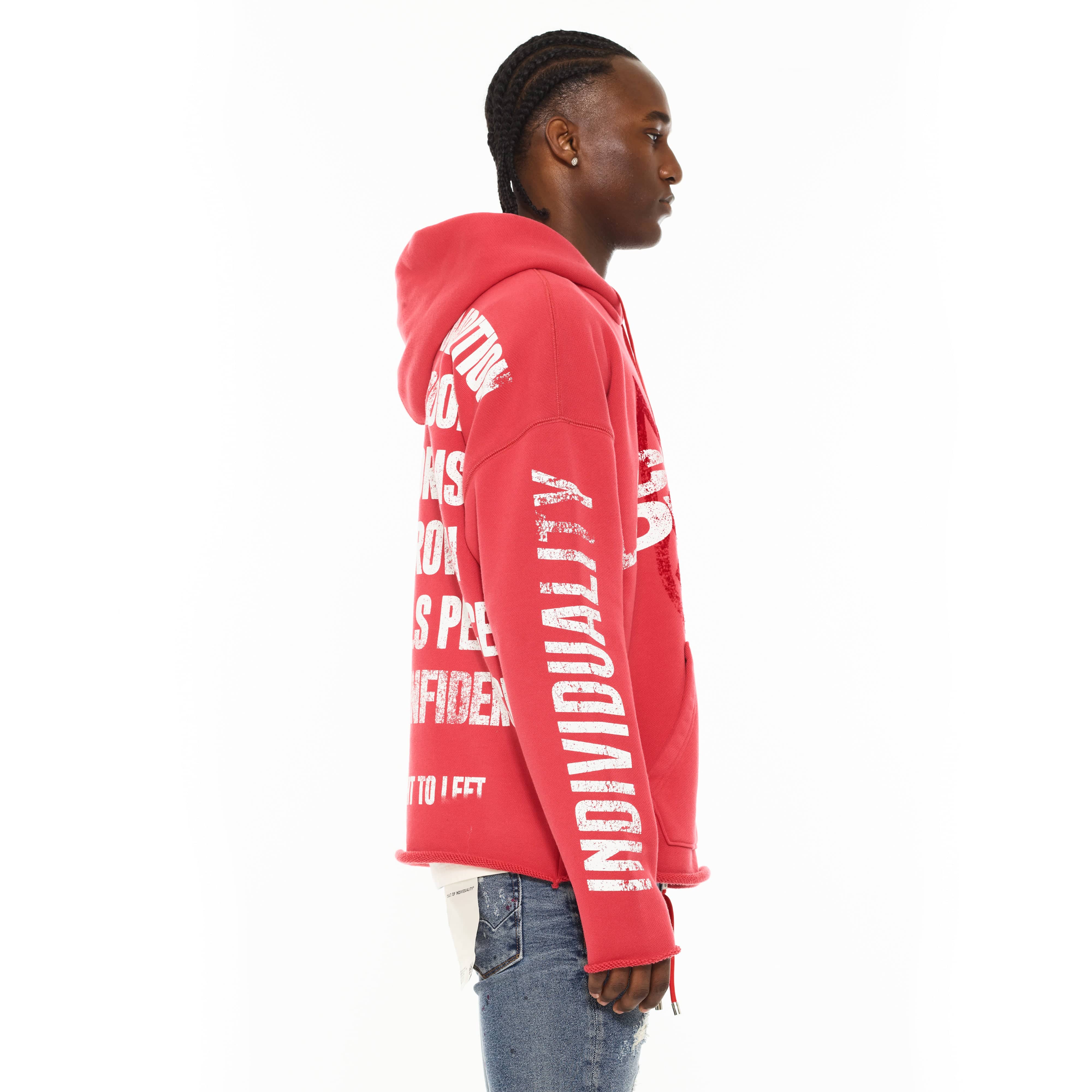 Cult's Pullover Novelty Hoody "Cult Lovers" in Rogue Red - Image 4