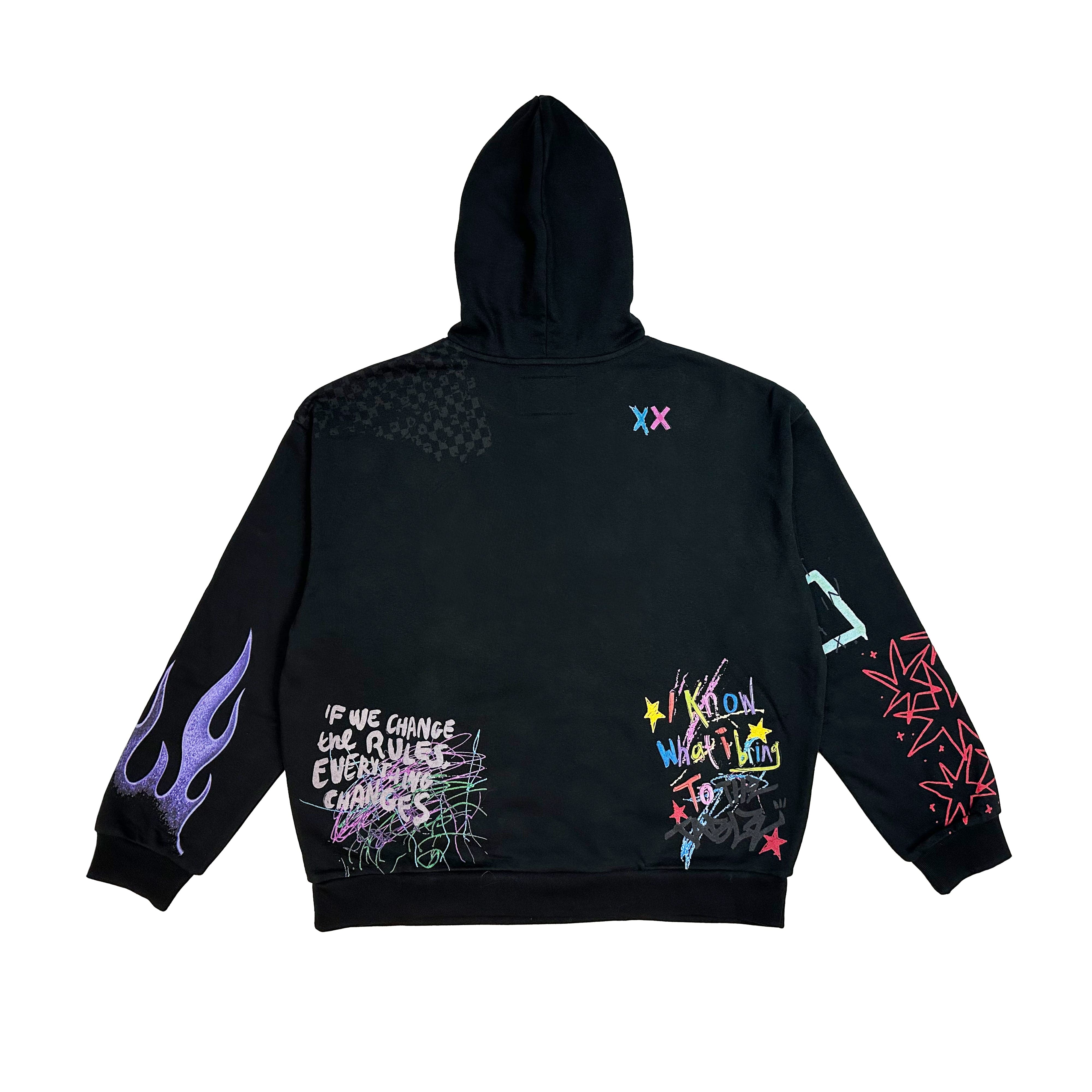 Cult's Pullover Novelty Hoody in Black - Image 2