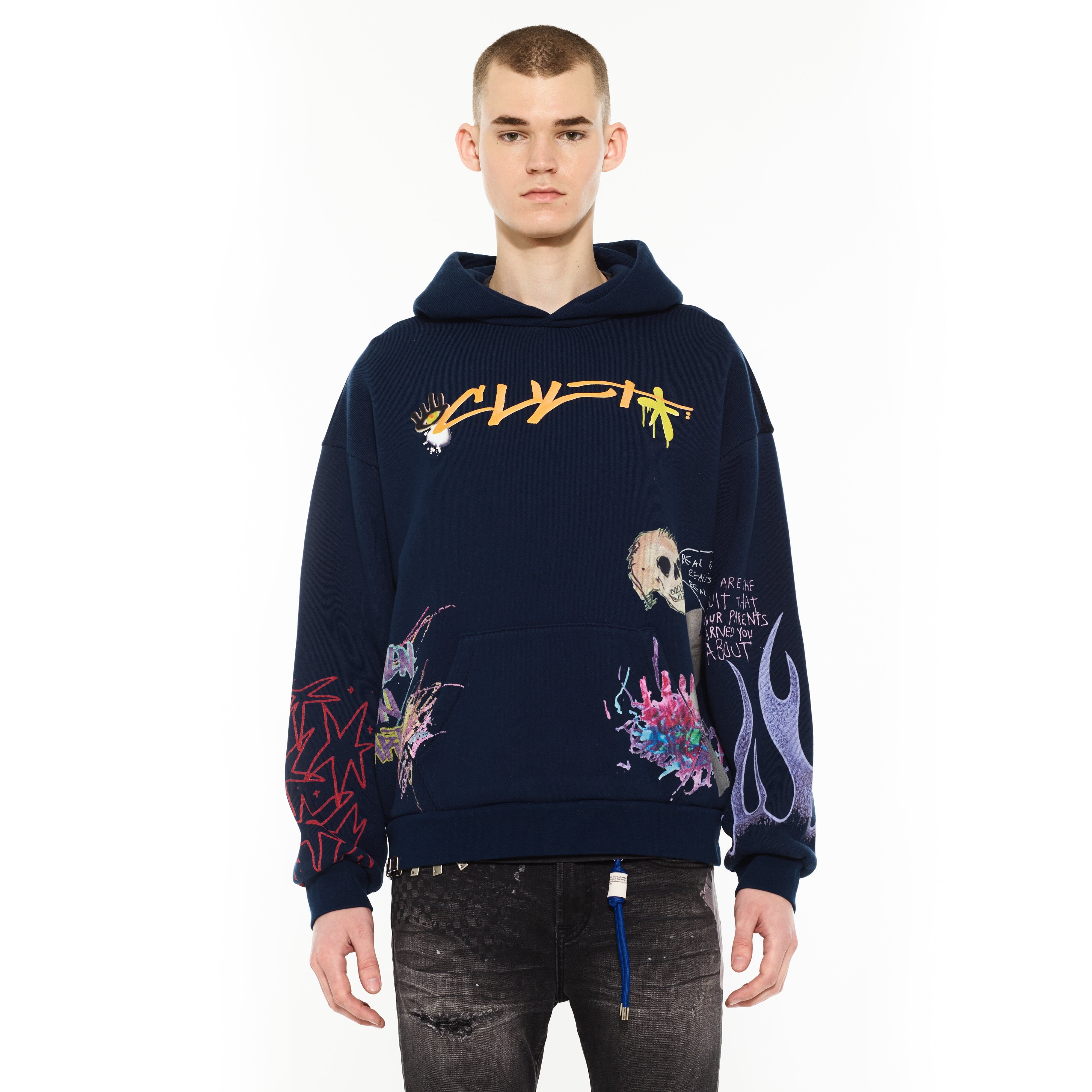 Cult's Pullover Novelty Hoody in Black - Image 3
