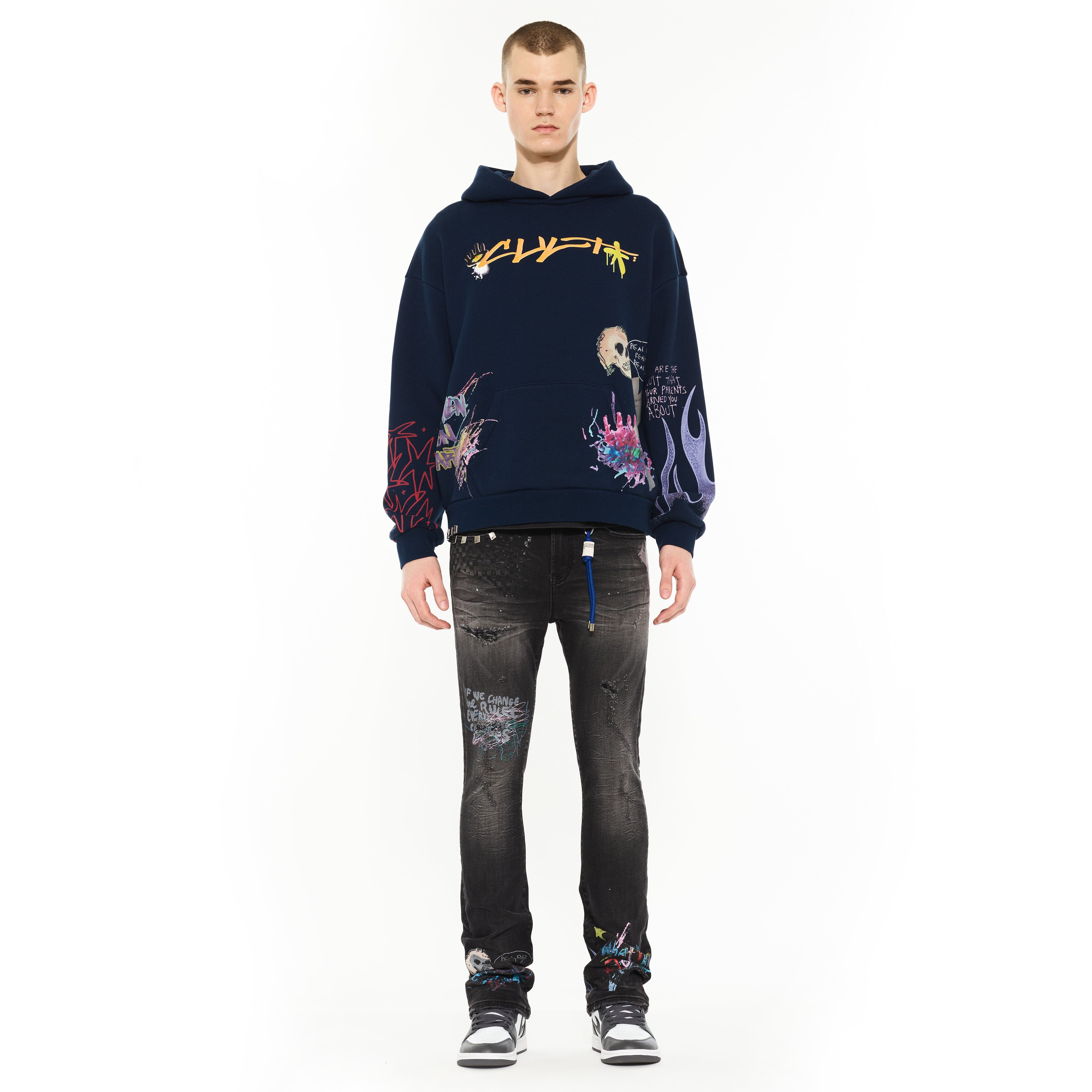 Cult's Pullover Novelty Hoody in Black - Image 5