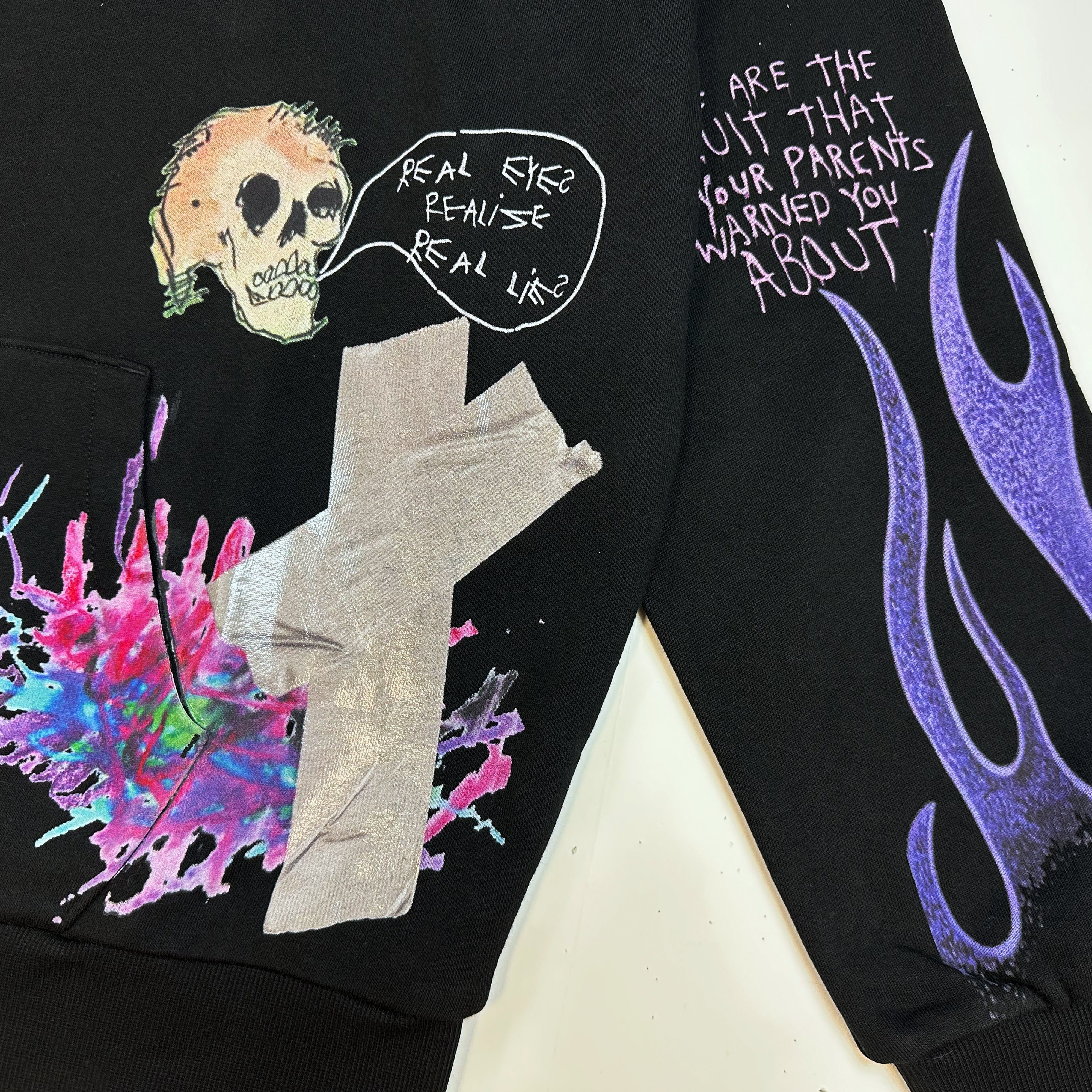 Cult's Pullover Novelty Hoody in Black - Image 7