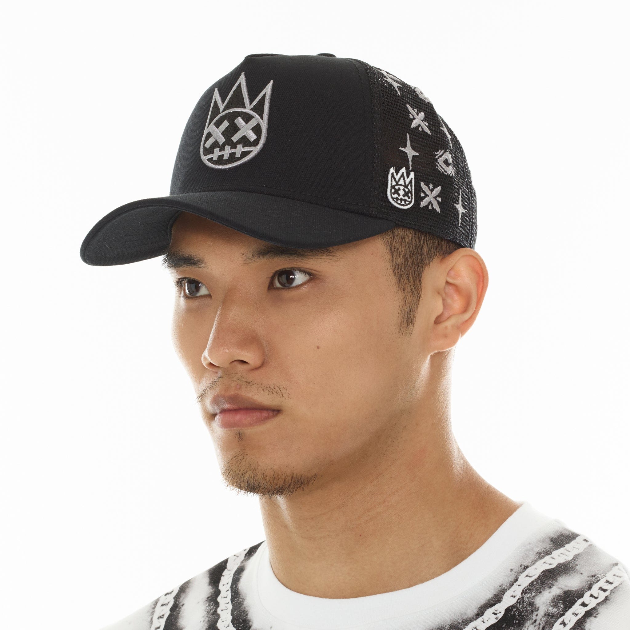 Cult's Repeat Pattern Monochromatic Hat In Black - Image 4