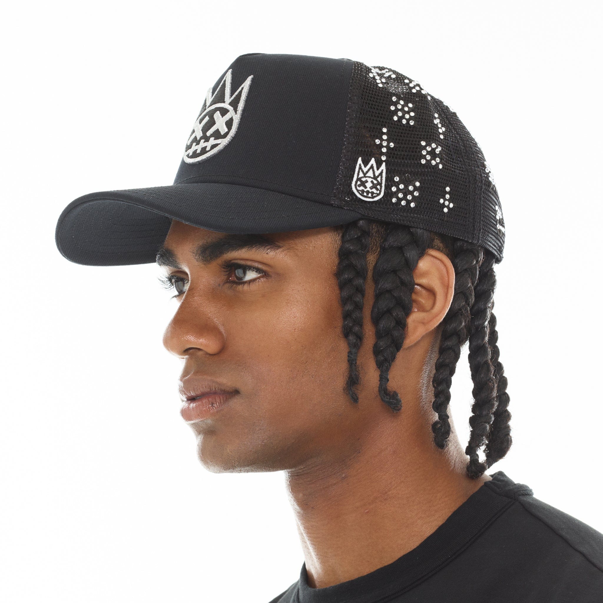 Cult's Repeat Pattern With Crystals Hat In Black - Image 4