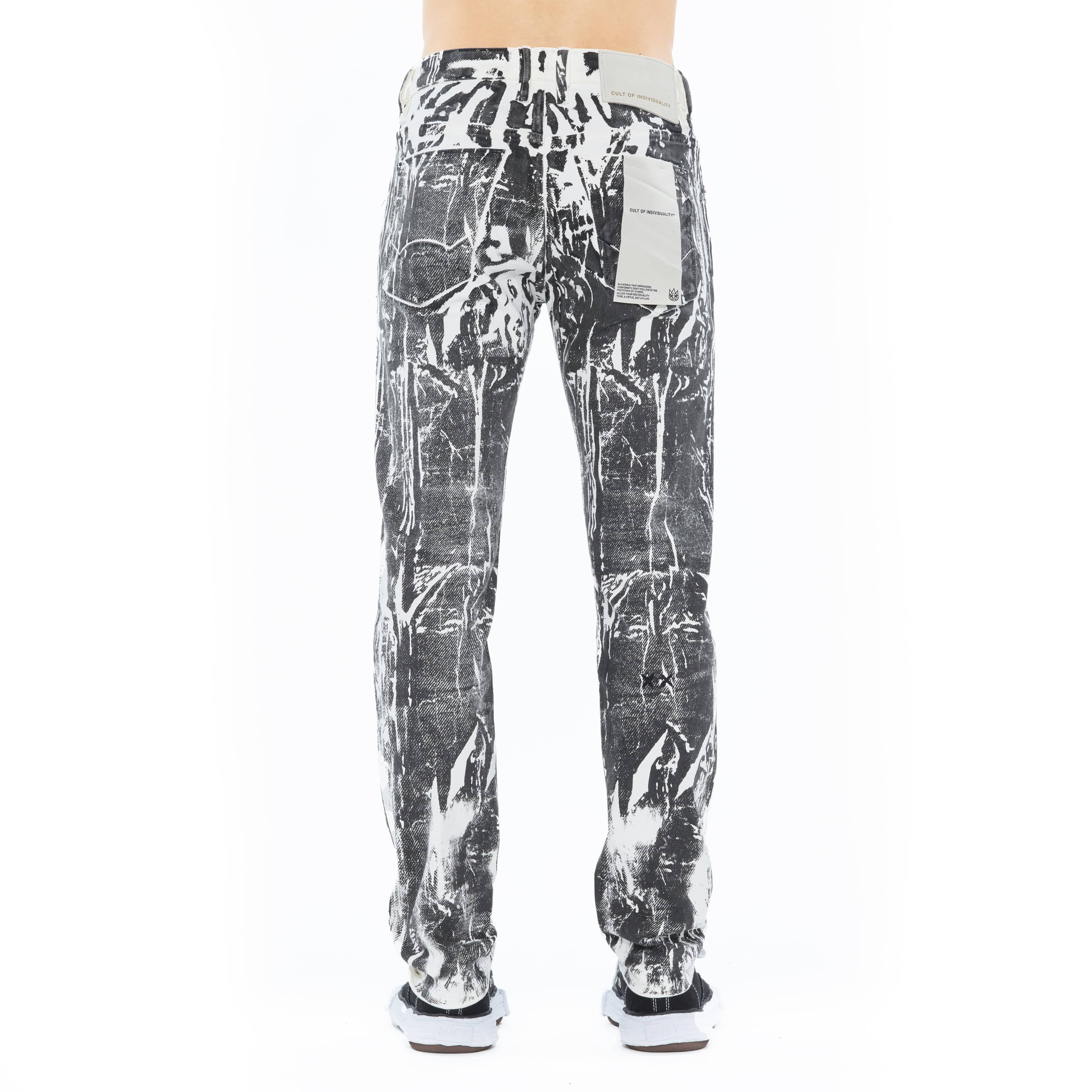 Cult's Rocker Slim 602 Jeans in White / Black - Image 3