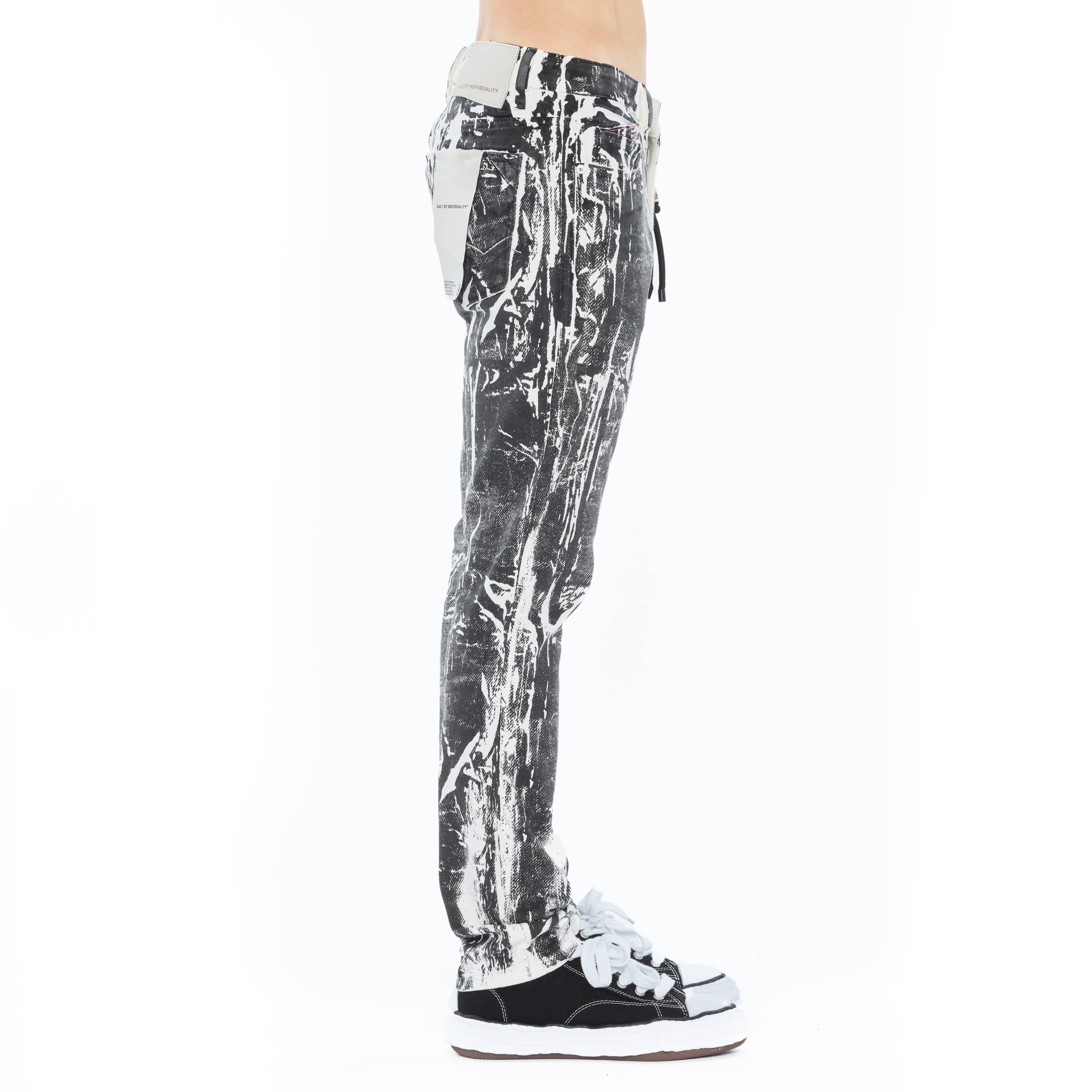 Cult's Rocker Slim 602 Jeans in White / Black - Image 4