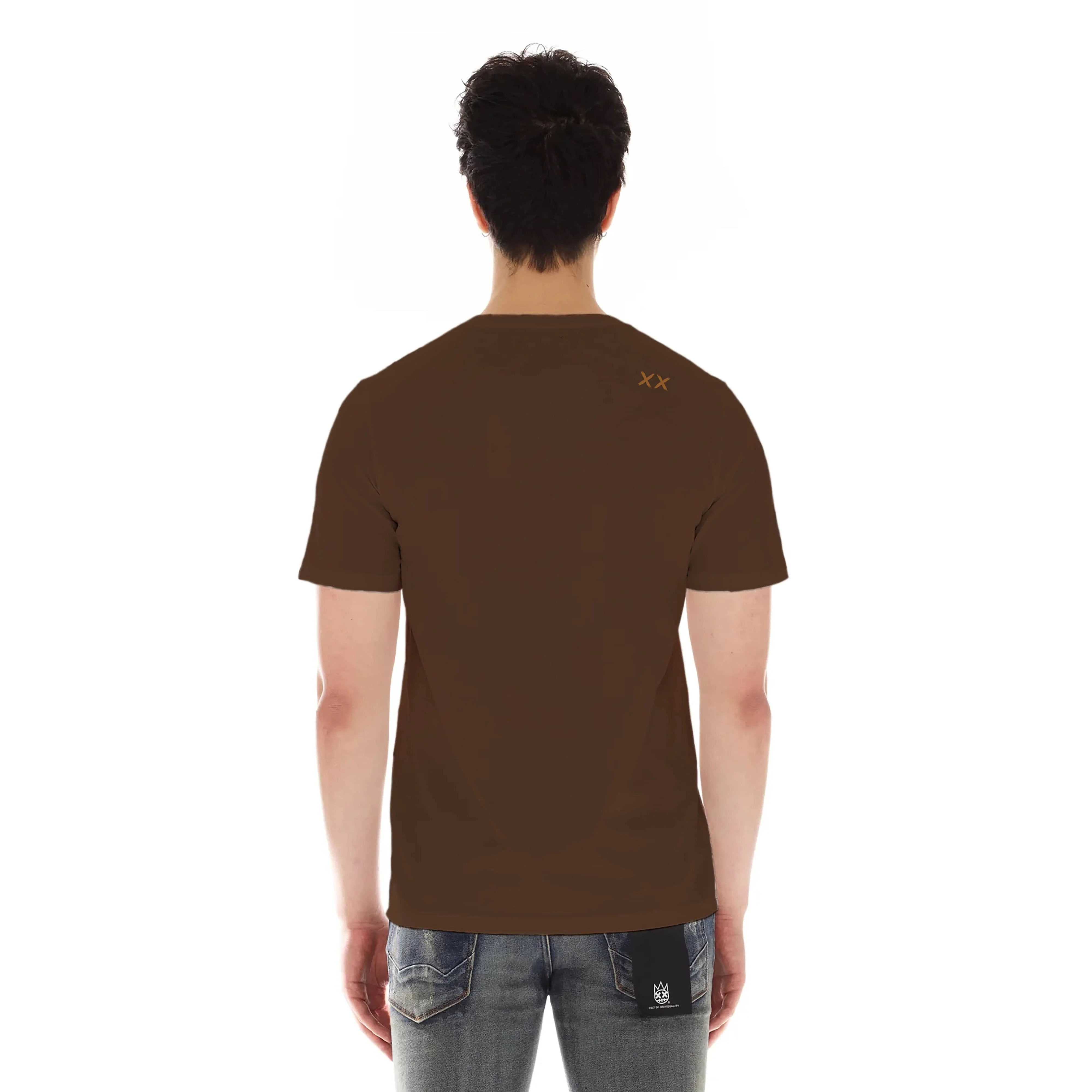 Cult's Short Sleeve Crew Neck Tee "Lollipop" in Brown - Image 2