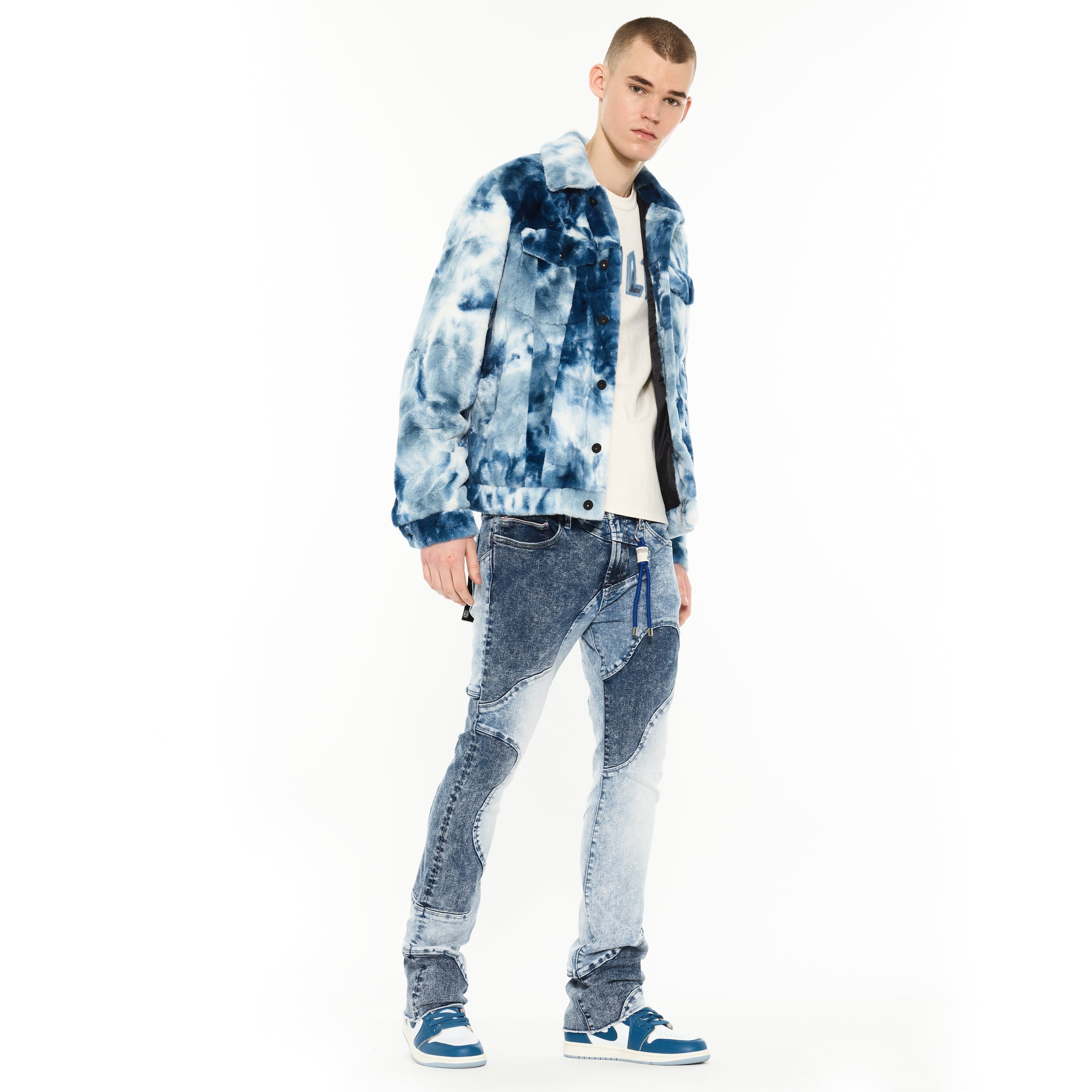 Cult's Type II Polar Fleece Jacket in Navy Faux Fur - Image 4