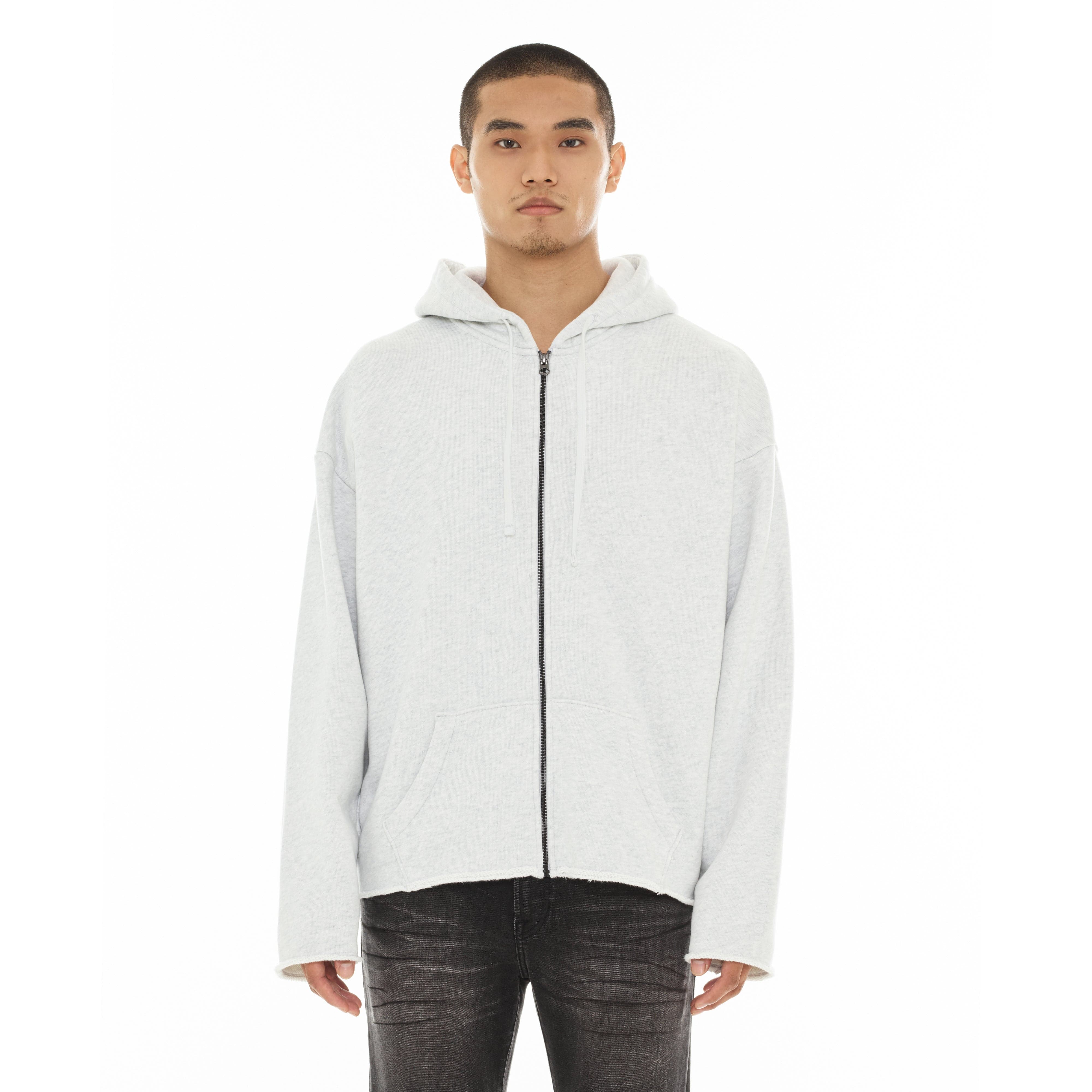 Cult's Zip Hooded Sweatshirt "Core" 620 Grams In Heather Grey - Image 2
