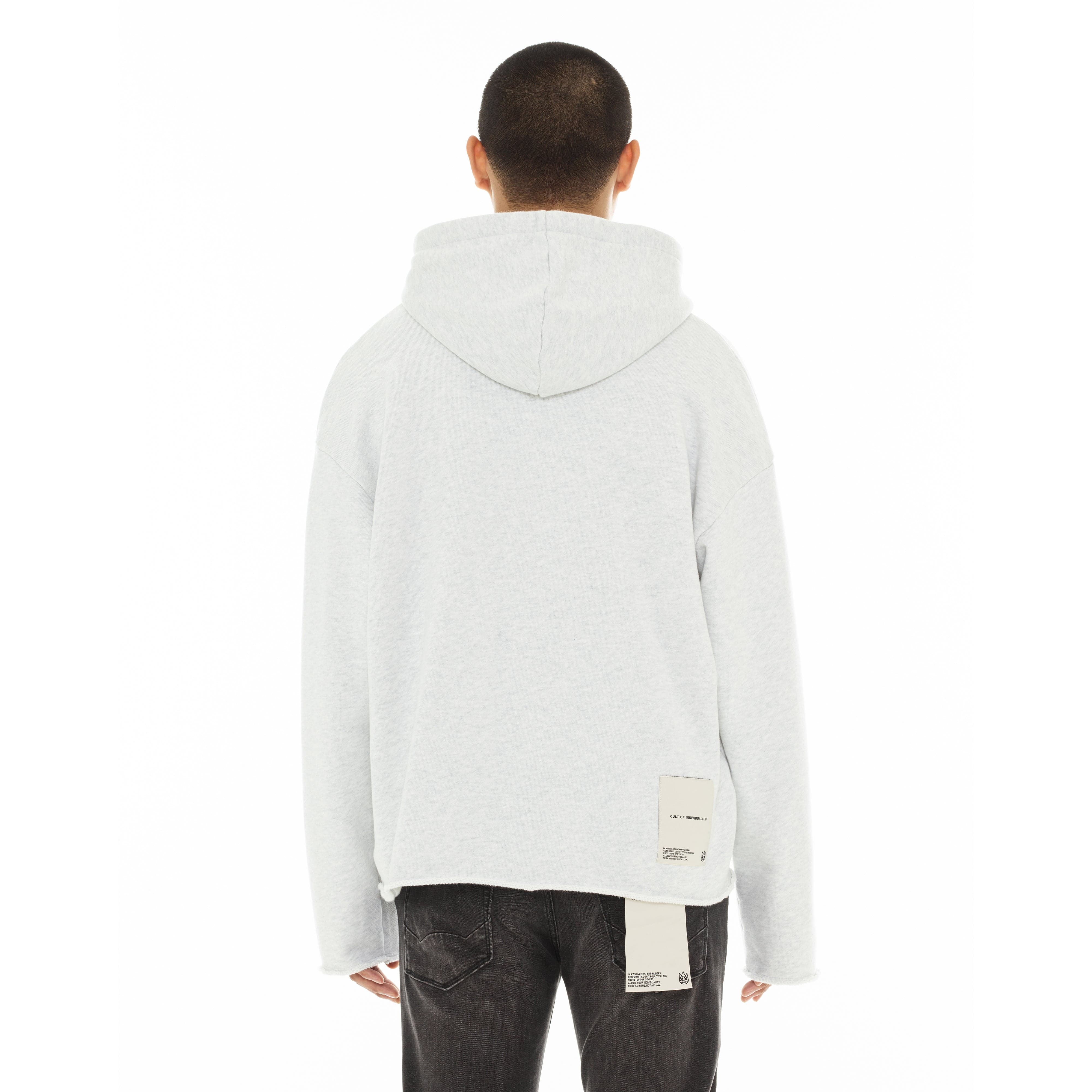 Cult's Zip Hooded Sweatshirt "Core" 620 Grams In Heather Grey - Image 3