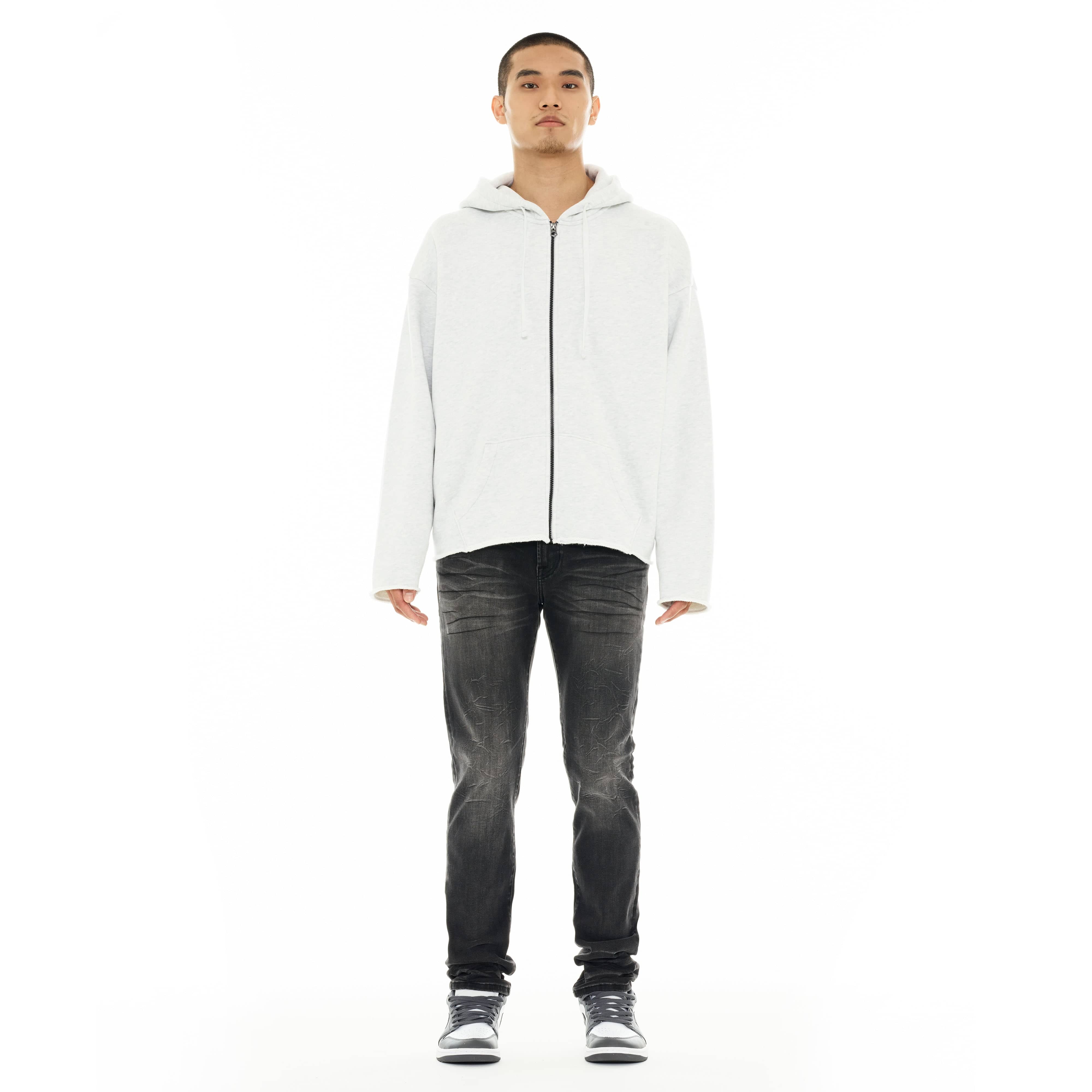 Cult's Zip Hooded Sweatshirt "Core" 620 Grams In Heather Grey - Image 5