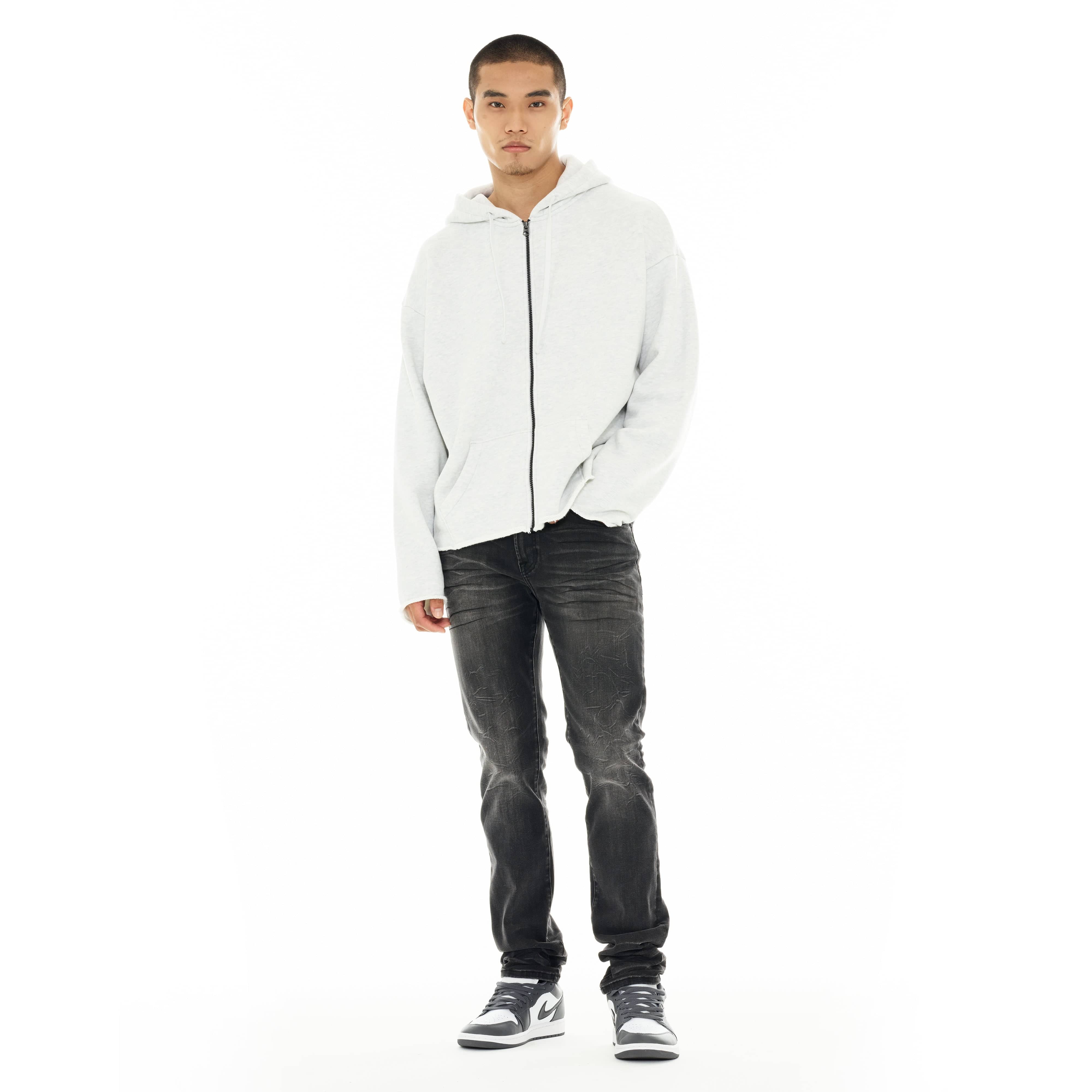 Cult's Zip Hooded Sweatshirt "Core" 620 Grams In Heather Grey - Image 6