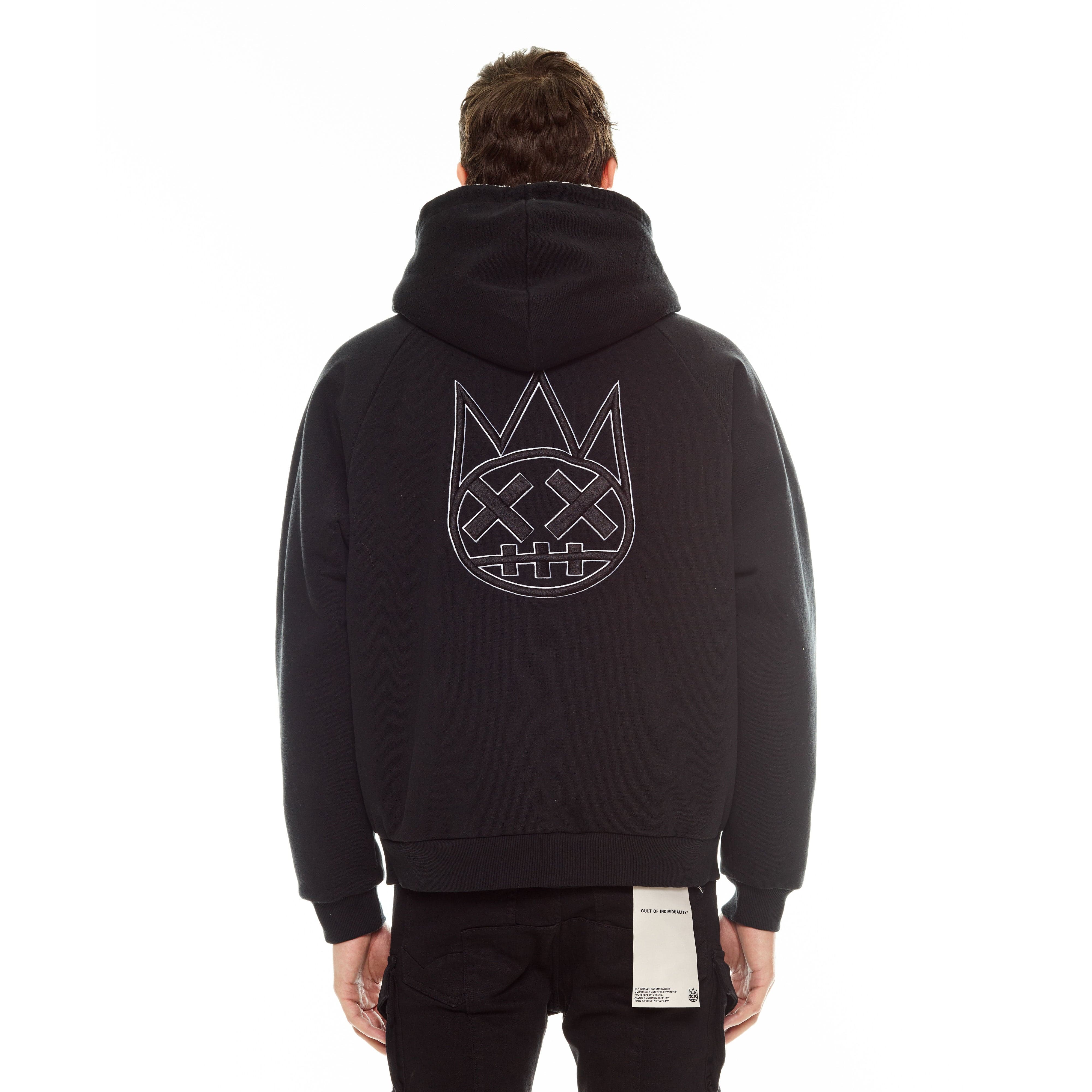 Cult's Zip Hooded Sweatshirt in Black - Image 3