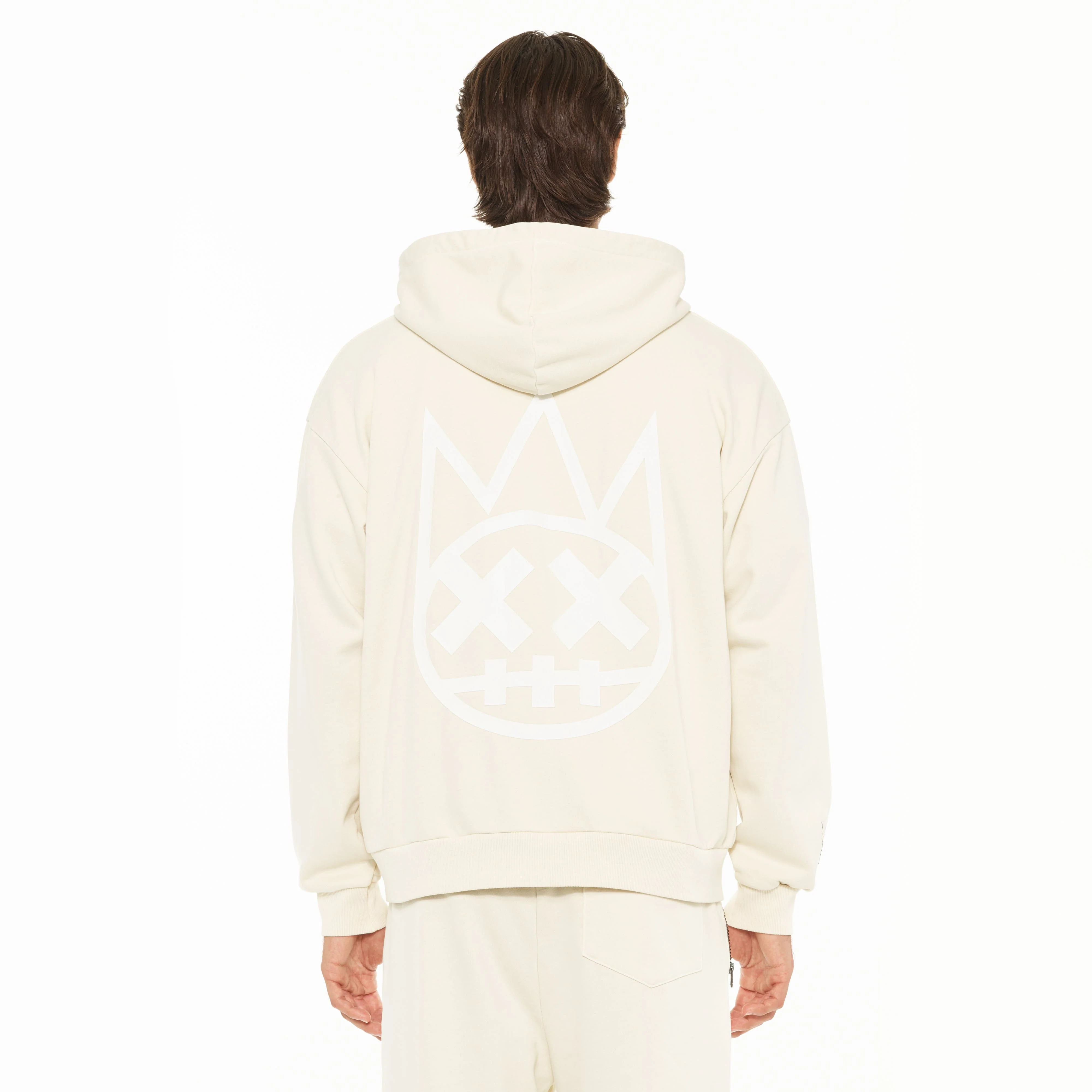 Cult's Zip Hooded Sweatshirt in Winter White - Image 3