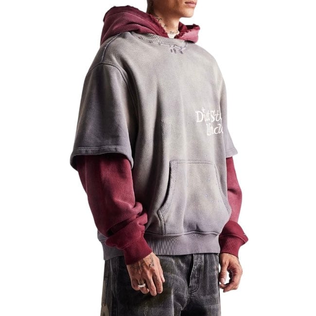 Diet Starts Monday Double Layer Hoodie (Washed Black/Maroon) - Image 6
