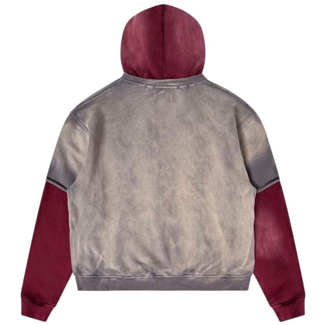 Diet Starts Monday Double Layer Hoodie (Washed Black/Maroon) - Image 8