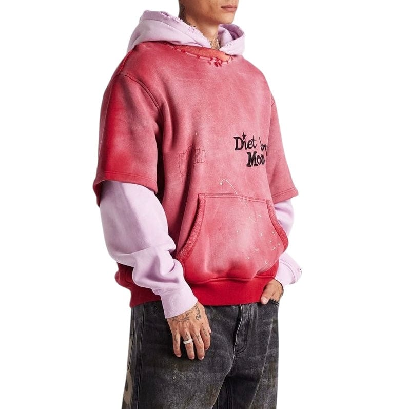 Diet Starts Monday Double Layer Hoodie (Washed Red/Pink) - Image 2
