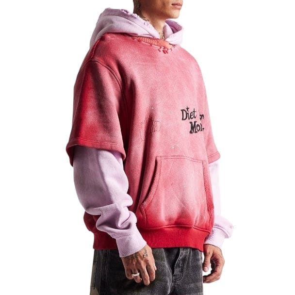 Diet Starts Monday Double Layer Hoodie (Washed Red/Pink) - Image 6