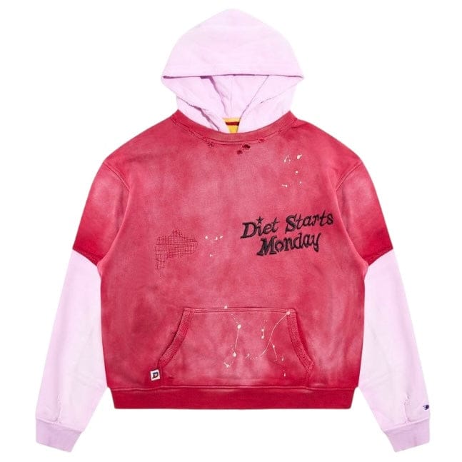 Diet Starts Monday Double Layer Hoodie (Washed Red/Pink) - Image 7