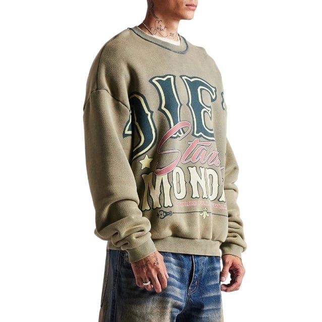 Diet Starts Monday Jumbo Crewneck Sweatshirt (Stonewashed Olive) - Image 6