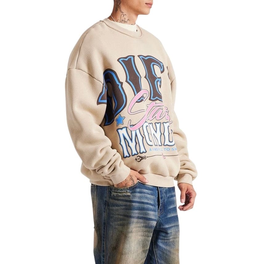 Diet Starts Monday Jumbo Crewneck Sweatshirt (Taupe) - Image 2