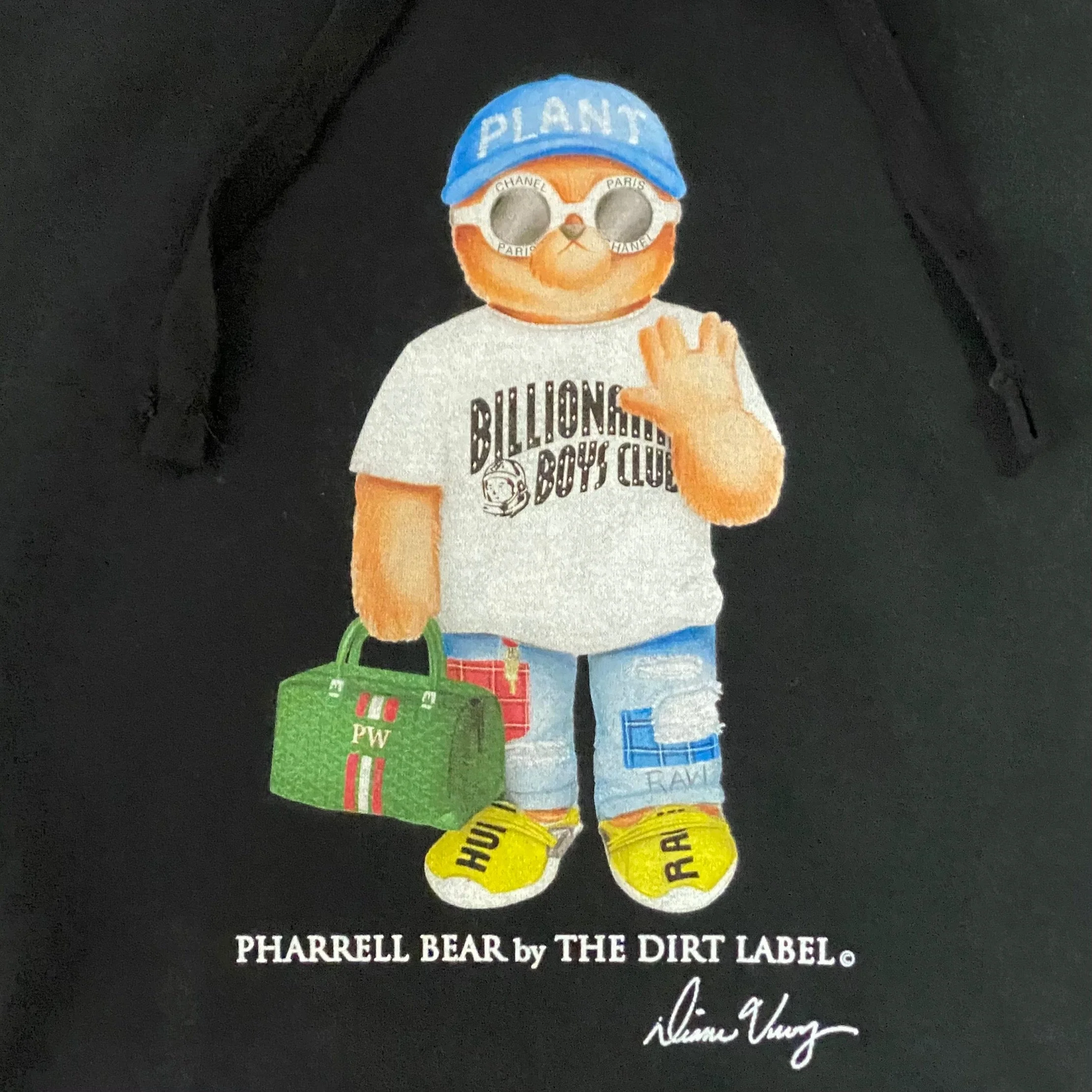 Dirt Label Pharrell Bear Hoodie (Black) - Image 2