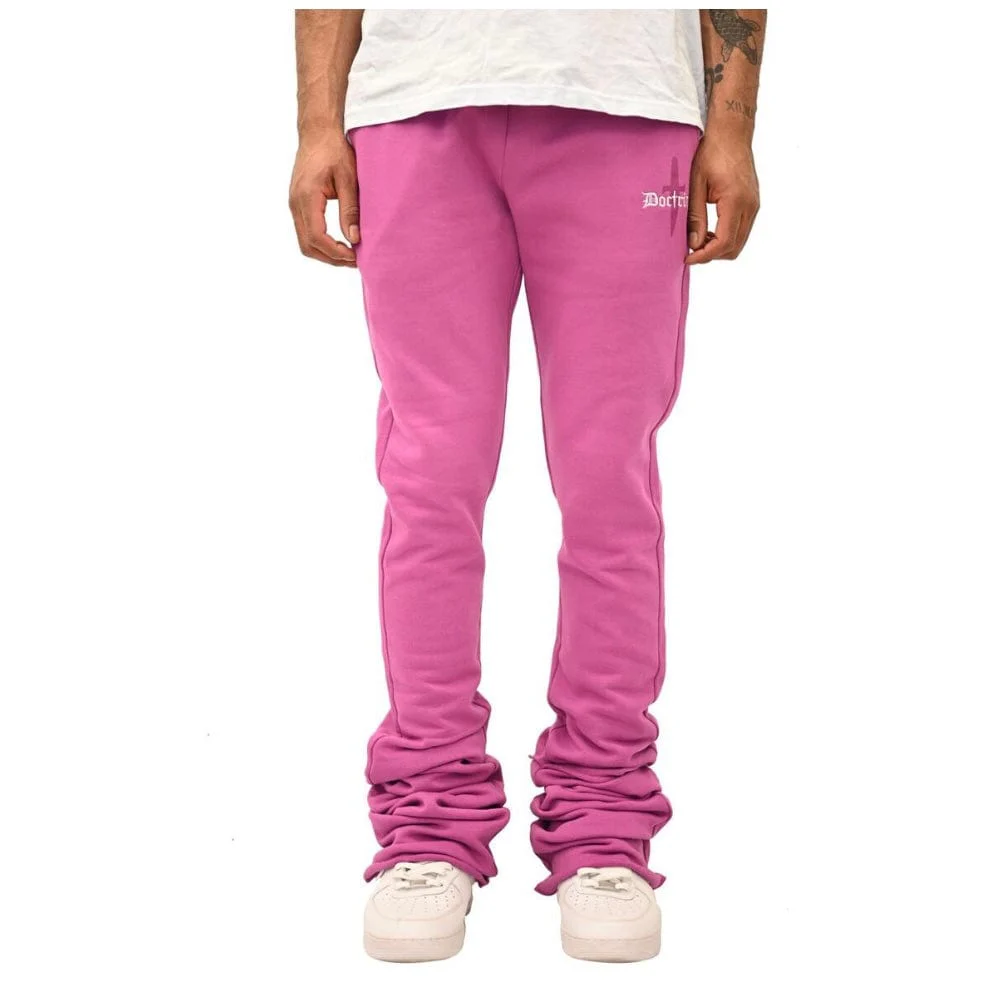 Doctrine Denim Dagger Super Stacked Flared Joggers (Purple) DB0024 - Image 3