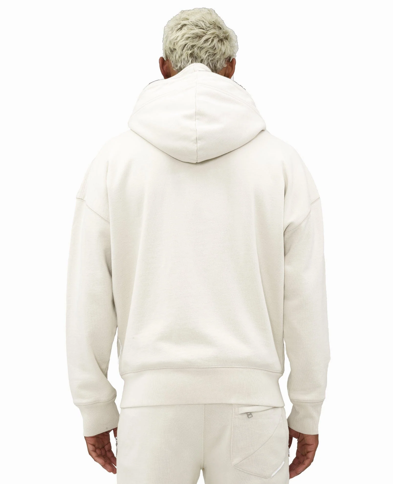 DOUBLE HOOD SWEATSHIRT IN CREAM - Image 2