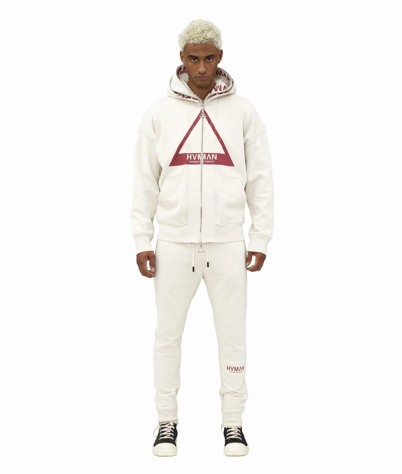 DOUBLE HOOD SWEATSHIRT IN CREAM - Image 3