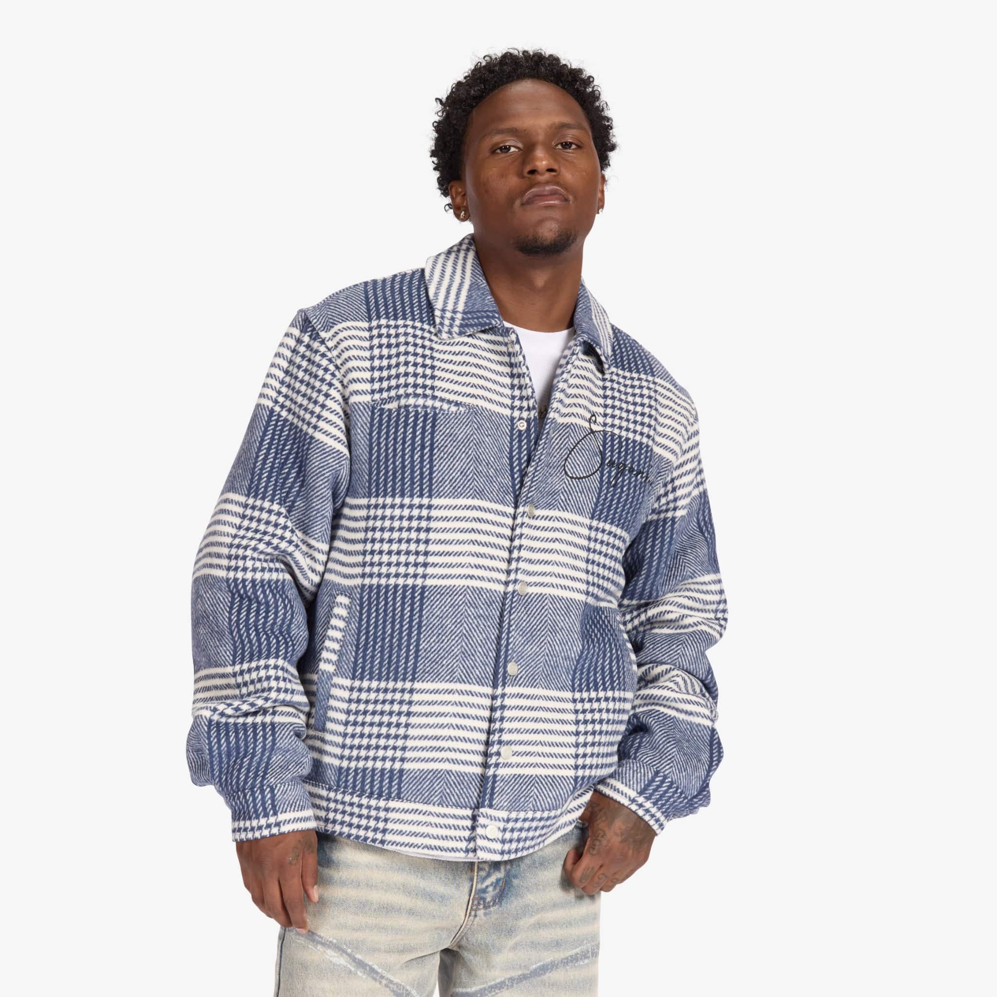 "Eastwood" Jacket (blue plaid) - Image 3