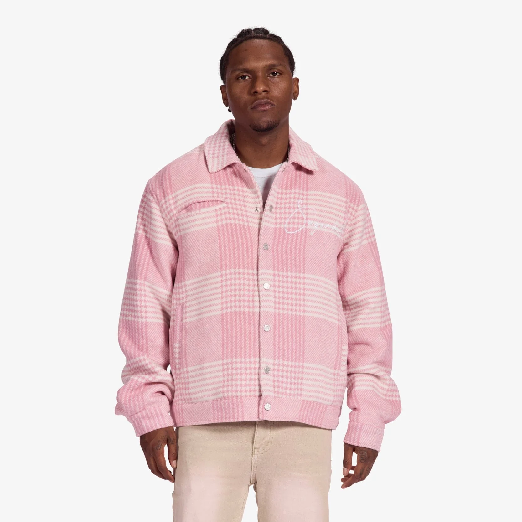 "Eastwood" Jacket (pink plaid) - Image 14