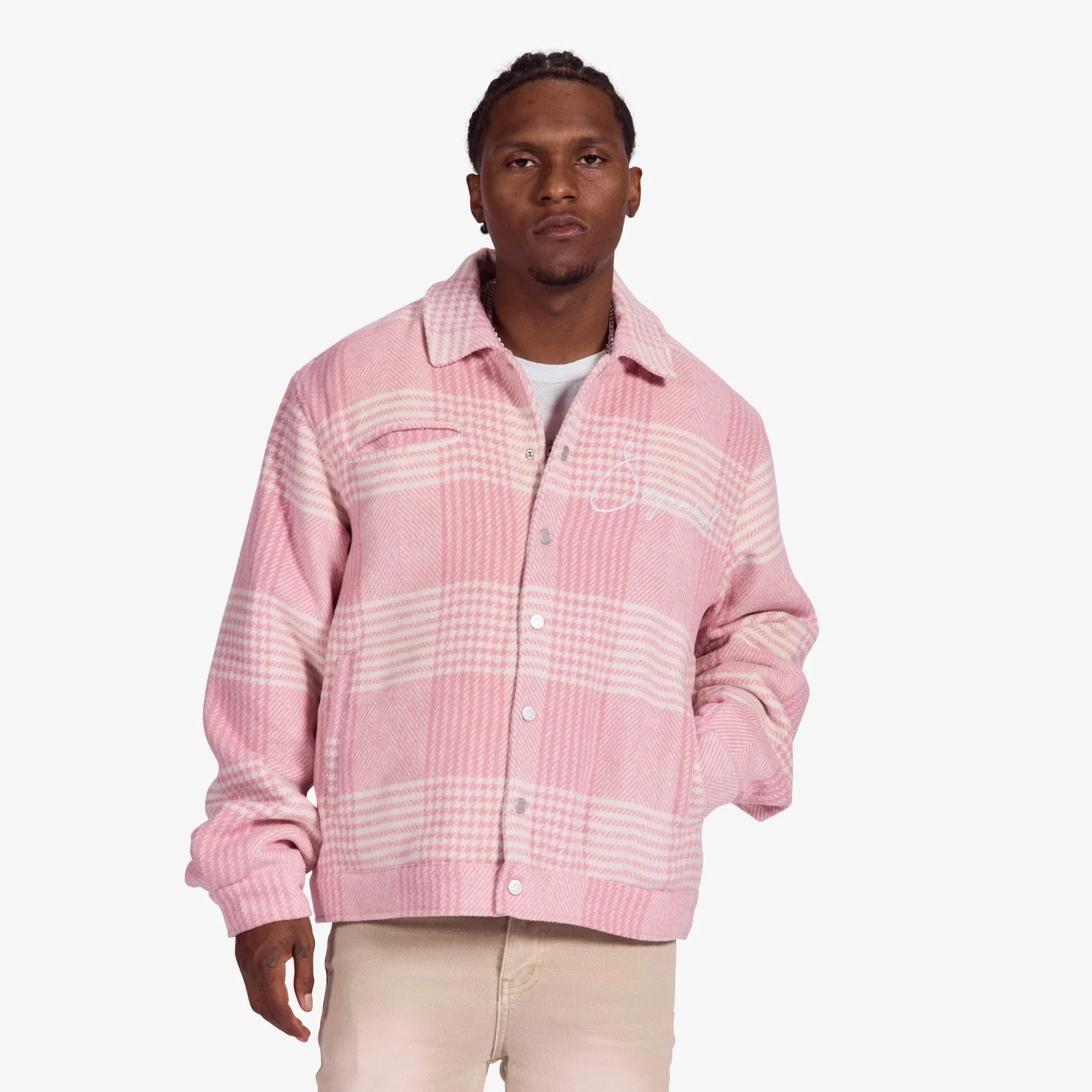 "Eastwood" Jacket (pink plaid) - Image 15