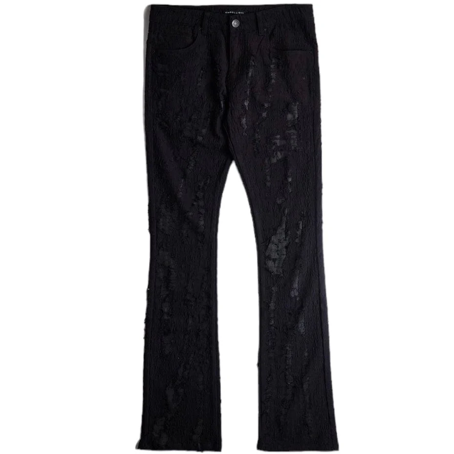Embeliish Kyoto Boro Flare Jeans (Midnight Black) EMBSUM24-035