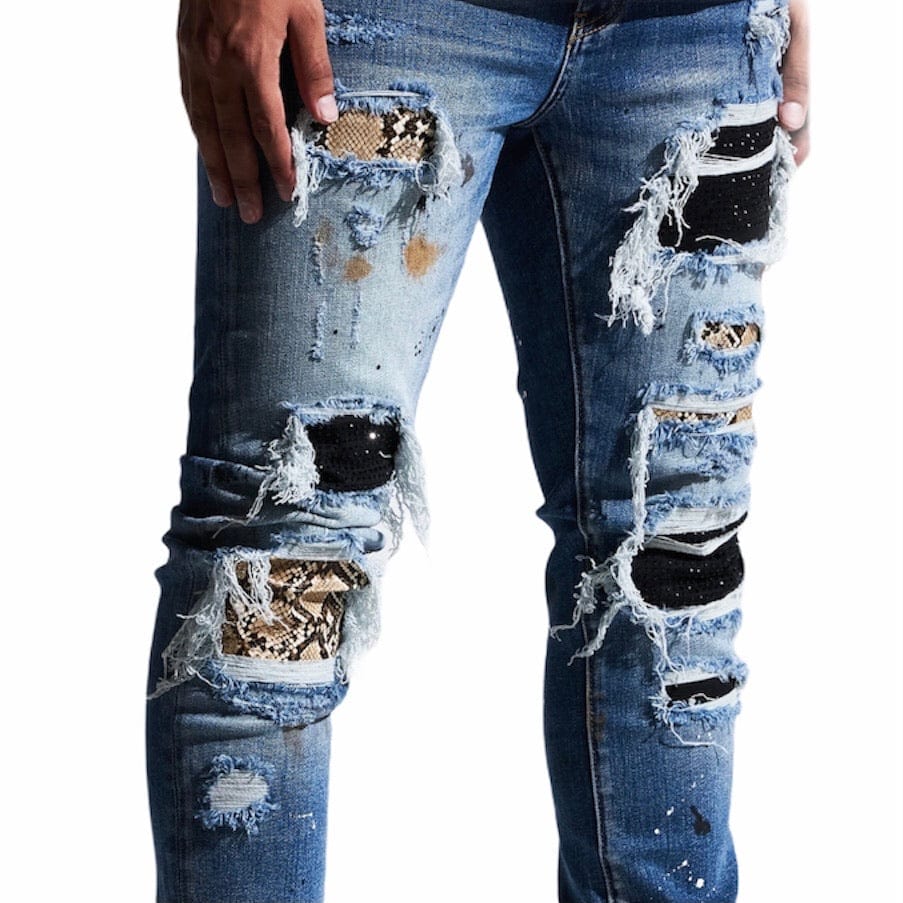 Embellish Crawley Rip & Repair Denim (Indigo Patchwork) EMBSP121-114 - Image 2