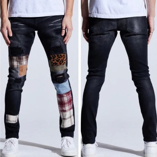 Embellish Kion Denim Jeans (Black Patchwork) EMBSP221-125 - Image 3
