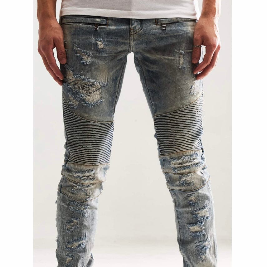 Embellish Lero Biker Denim Jean (Blue) EMBF121-115 - Image 2