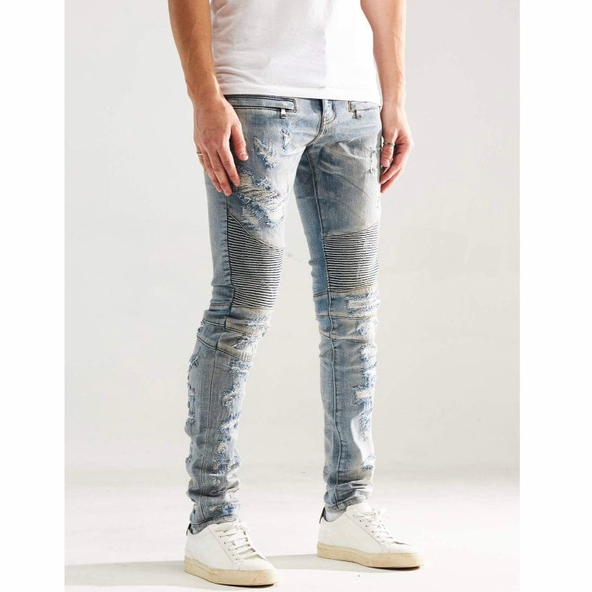 Embellish Lero Biker Denim Jean (Blue) EMBF121-115 - Image 3