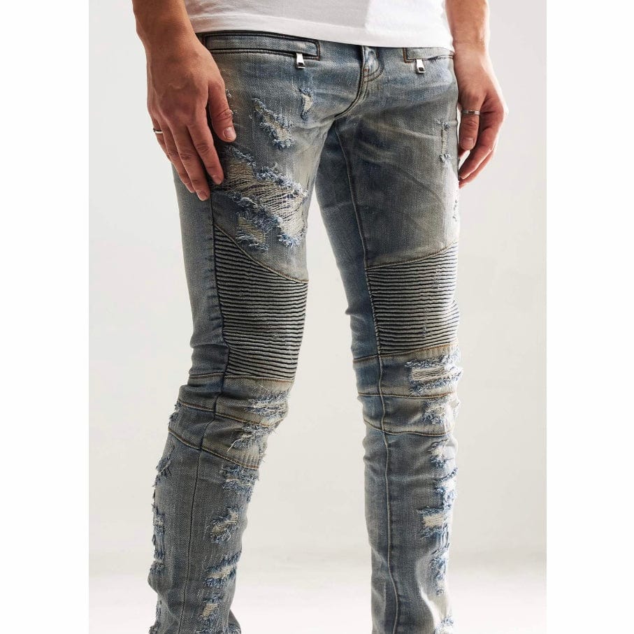 Embellish Lero Biker Denim Jean (Blue) EMBF121-115 - Image 4