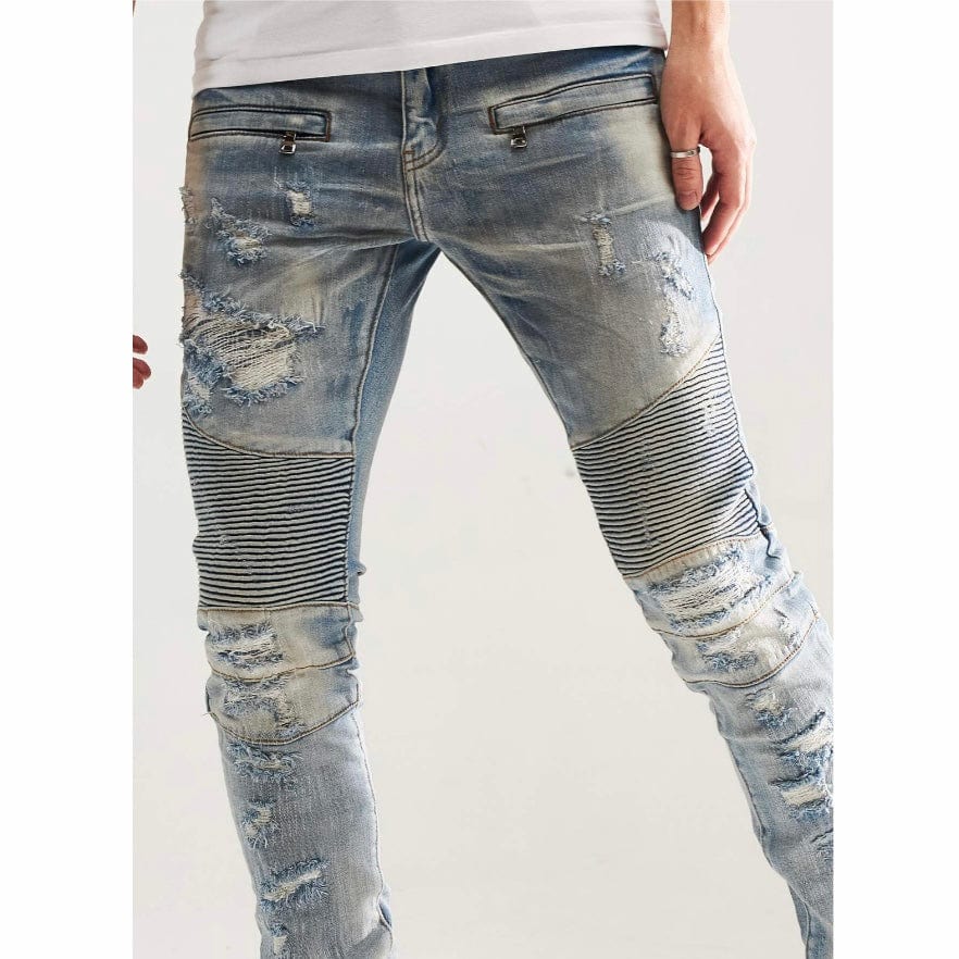 Embellish Lero Biker Denim Jean (Blue) EMBF121-115 - Image 5