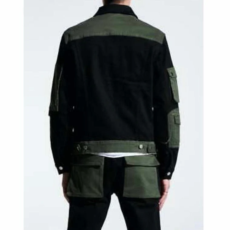 Embellish Operator Denim Jacket (Black/Green) EMBSP121-210 - Image 3