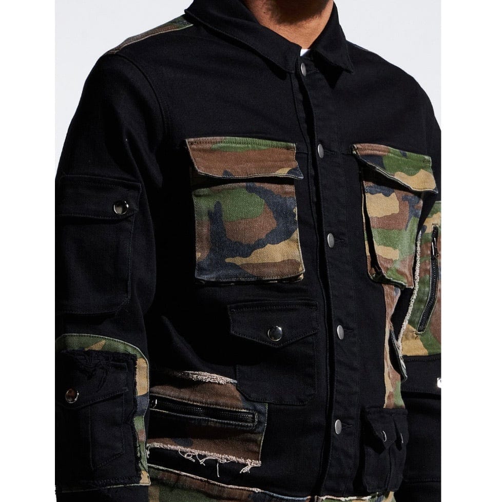 Embellish Operator Denim Jacket (Green) - Image 2