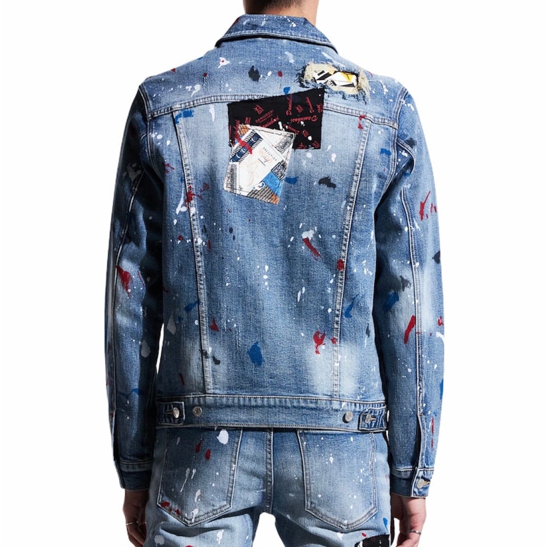 Embellish Rebel Denim Jacket (Blue Patchwork) - EMBSP121-204 - Image 3