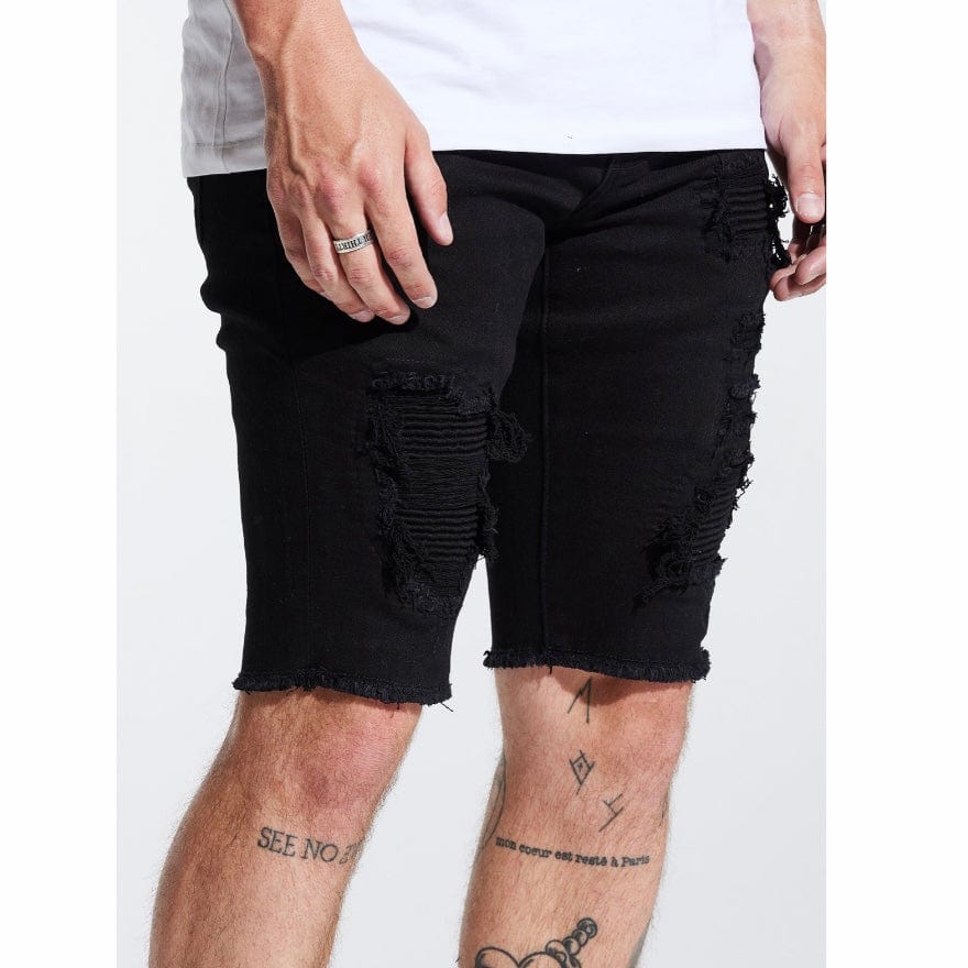 Embellish Rip & Repair Spencer Shorts (Jet Black) EMBSPNCR-SHRT - Image 4