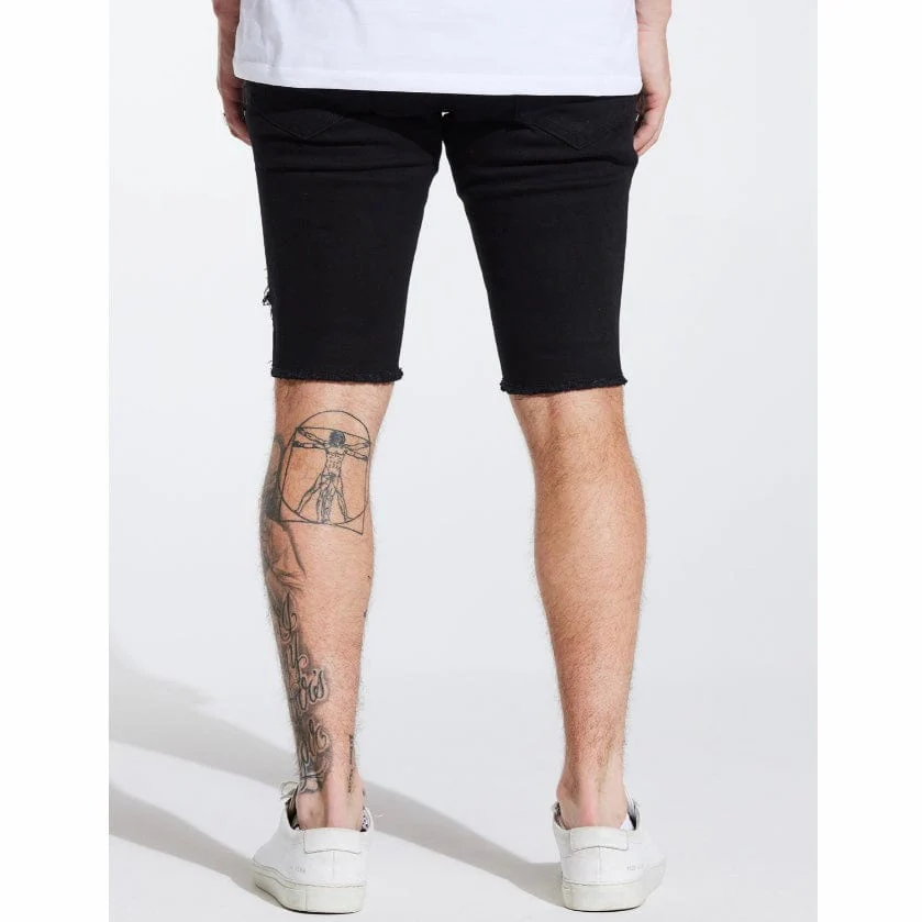 Embellish Rip & Repair Spencer Shorts (Jet Black) EMBSPNCR-SHRT - Image 5