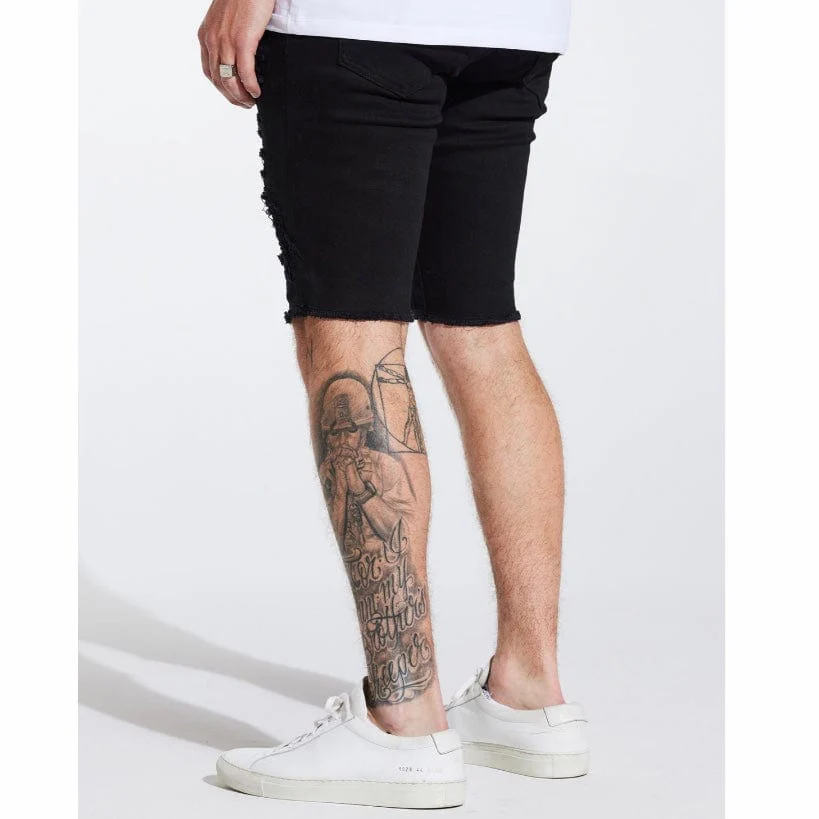 Embellish Rip & Repair Spencer Shorts (Jet Black) EMBSPNCR-SHRT - Image 6