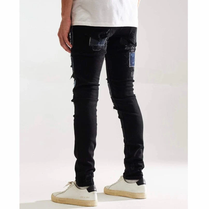 Embellish Silas Denim Jean (Black Patchwork) EMBF221-107 - Image 8