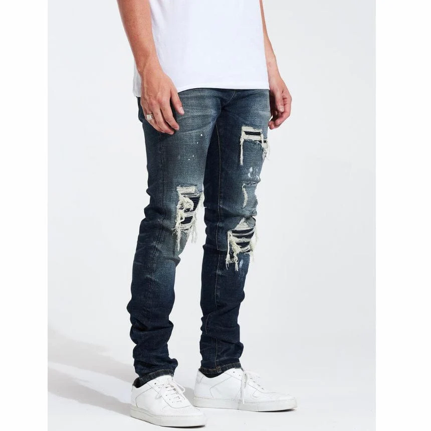 Embellish Slate Rip & Repair Denim (Medium Blue Wash) EMBHOL21-2-14 - Image 3