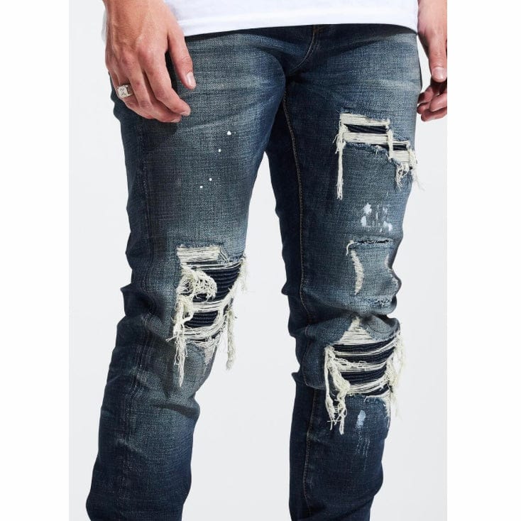 Embellish Slate Rip & Repair Denim (Medium Blue Wash) EMBHOL21-2-14 - Image 4
